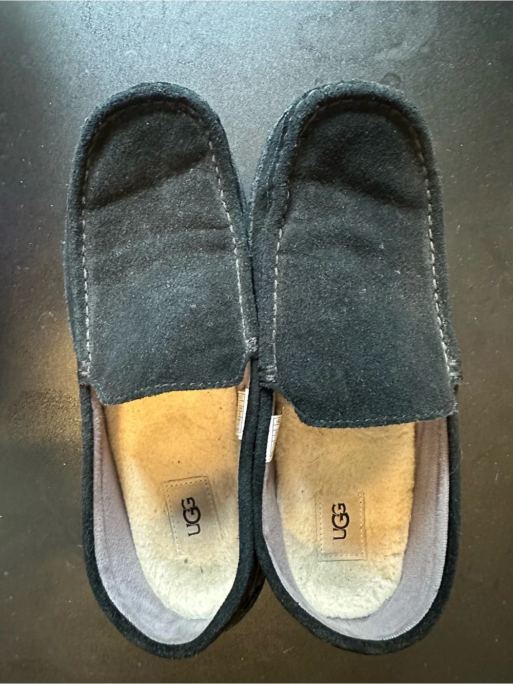 UGG Men's Black Suede Moccasin Slippers